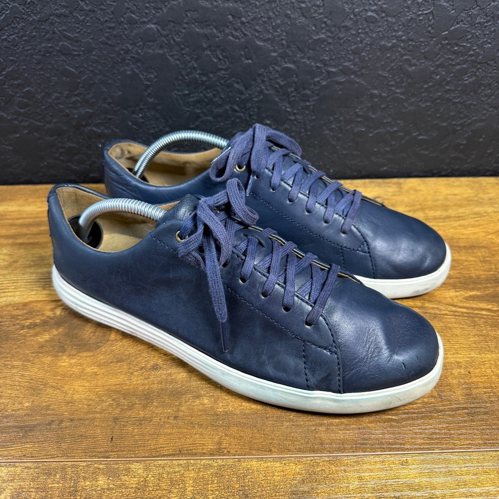 Cole Haan Grand Crosscourt II C26520 Navy Blue Leather Sneakers Mens Size 9